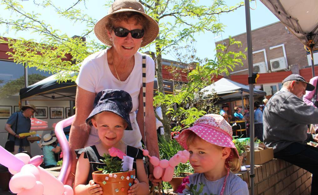 Helen with her two granddaughters, Beth and Mila at the Wingecarribee Shire Council Grandparent's Day in 2019. Photo: file