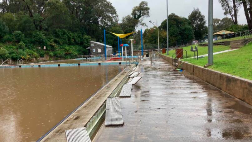 Mittagong pool impacted by heavy rainfall