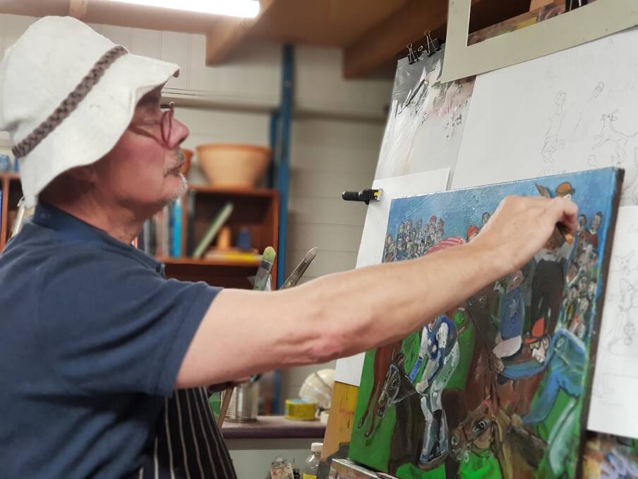 Studio 4 MC Studio: Martial Cosyn prefers to paint with oil on board but also loves pastel. His passions are often translated into his artwork. Photo: supplied. 