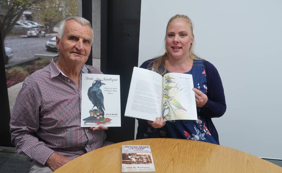 Author John Bicknell and artist and illustrator Jacqui Brown. Mr Bicknell will launch his third book 'Birds are Intelligent' at Picton Library on December 12. Photo: Vera Demertzis