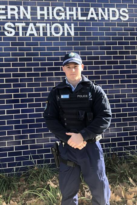 Southern Highlands newest recruit, Probationary Constable Matthew Fahy. Photo: Vera Demertzis