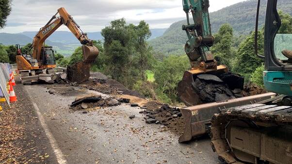 BIG JOB: Transport for NSW crews and a specialist contractor have restored the road over Barrengarry Mountain. Photo: Transport for NSW