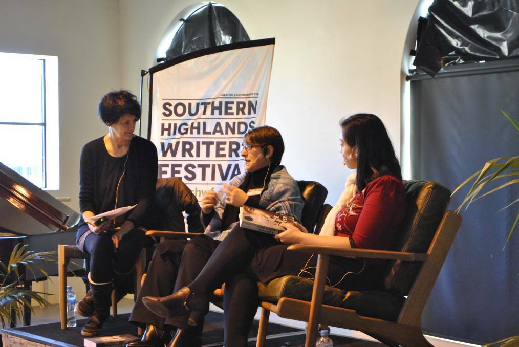 The Southern Highlands Writers Festival is back. Pictured is last year's moderator Catherine McKinnon with authors Tania Blanchard and Lauren Chater. Photo file.