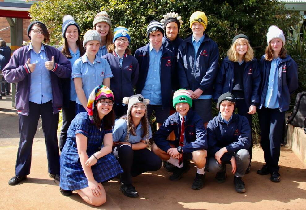 Beanies for Brain Cancer: Students from Moss Vale High School got behind the good cause and raised money for brain cancer research. Photo: Moss Vale High School