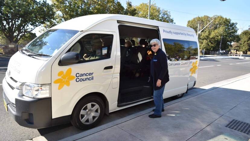 One of the transport drivers Rose with the Southern Highlands bus. The Cancer Council needs 14 more volunteer drivers. Photo: Supplied. 