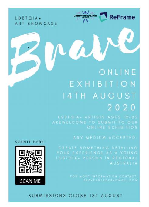Scan the QR code to submit artwork for the online exhibition 'Brave'. Photo: supplied.