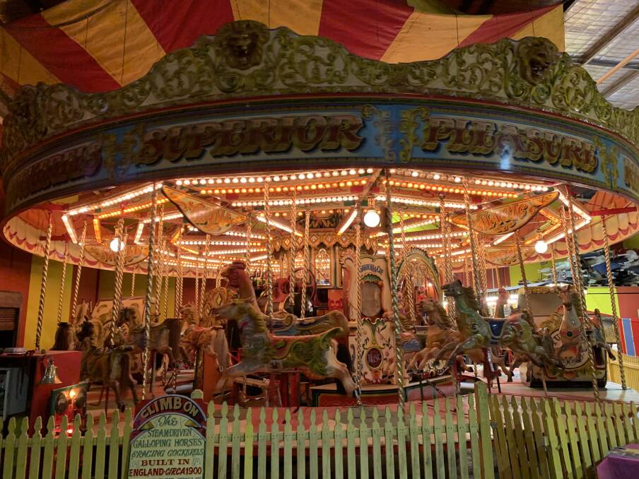 Follies: The dozen or more carousels and huge fairground organs are spectacular and colourful and have been restored. Photo: supplied. 