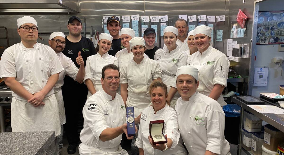 Winners: Gumnut Patisserie was awarded the 14th annual President's Medal at the Sydney Royal Easter Show. Tracey, Vicki and the Gumnut team pose with the medal. 