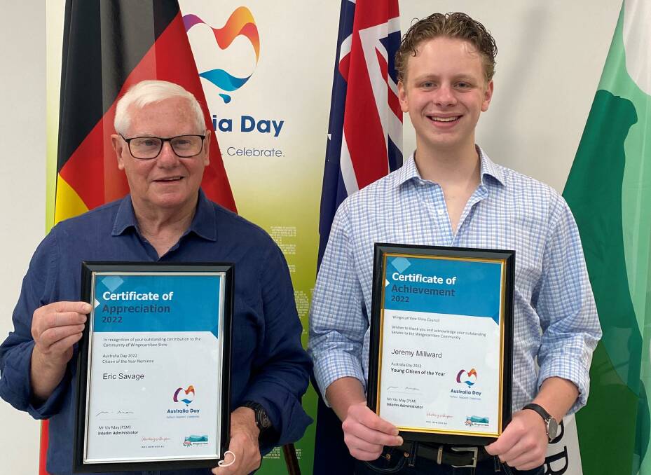 Eric (left) with Young Citizen of the Year Jeremy Millward.