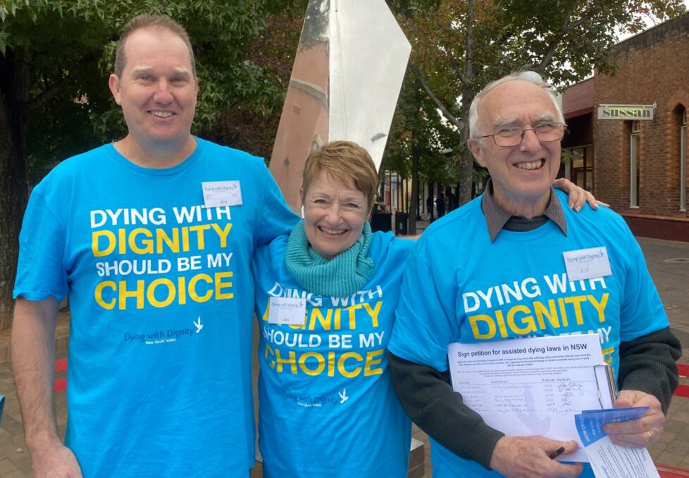 Dying with Dignity members, Ken Attenborough and Jan Edwards with National Co-ordinator and Co-founder of Christians Supporting Choice for Voluntary Assisted Dying, Ian Wood.