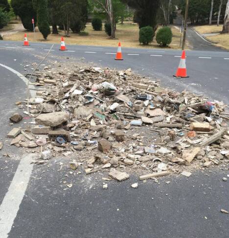 Information is wanted in regards to the illegal dumping of construction waste in Bowral. Photo: supplied.