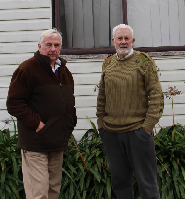 Southern Highlands Model Aero Club secretary Allan Aston and club member Graham Bairnsfather. It was Graham who discovered the break in on June 21. 
