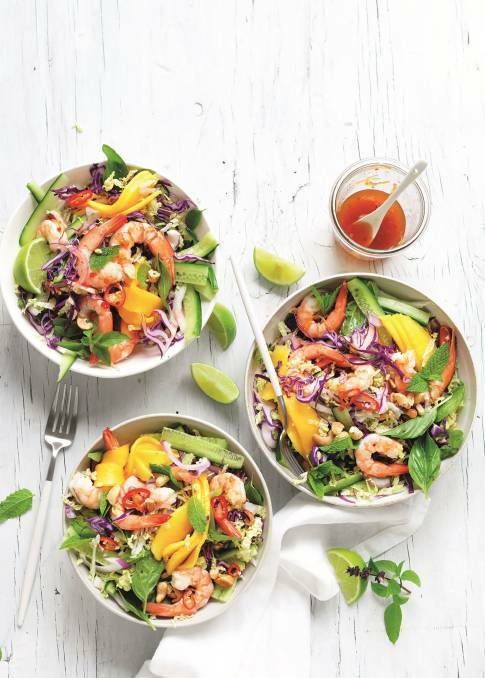 This mango, cucumber, herb and prawn salad is a winner.