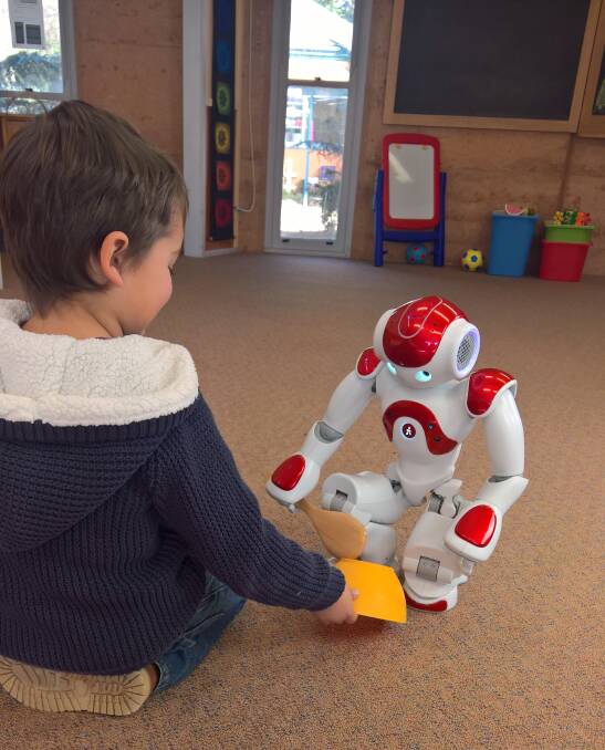 HUMANOID: NAO robot helps children with autism or social and developmental issues to develop and practice basic social skills though games and activities. Photo: supplied.