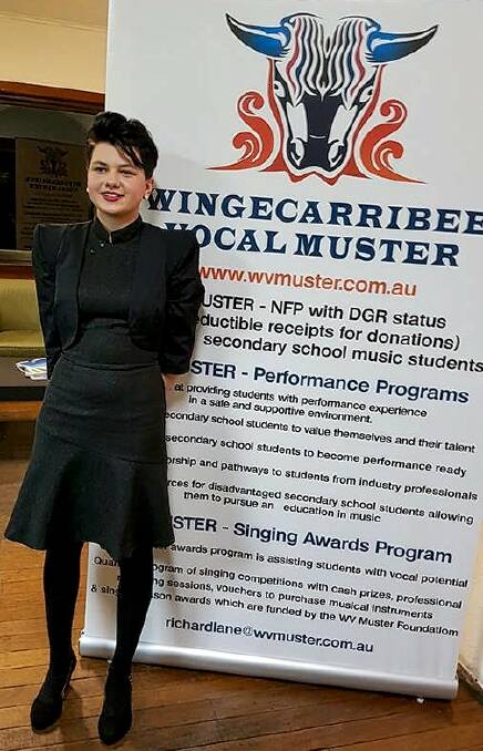 TALENT: Winner of the first Wingecarribee Vocal Muster dinner Amelia-Jane in 2018. Photo: Supplied.