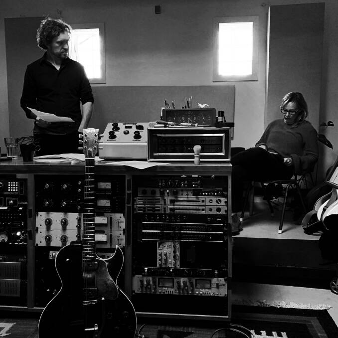 SCORE: Damien Lane with Amanda Brown in the studio. Photo: Jonathan Zwartz