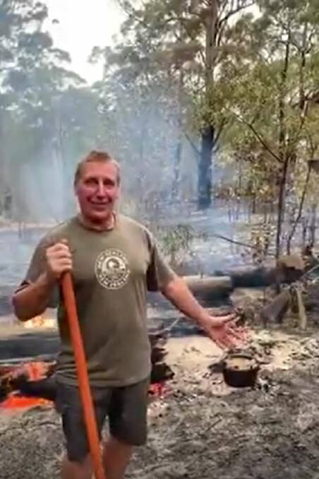 FEAST: A South Coast man has cooked a roast in coals from a bushfire. 