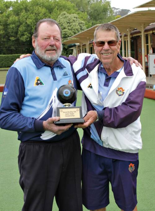  Russell Knight and Noel Fraser following the final of the senior singles. Photo: supplied