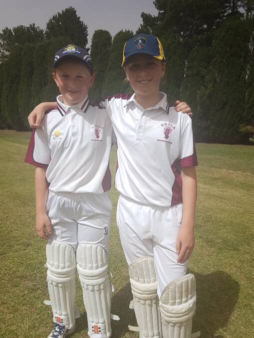 Tilly Speerin (left) and Annalee Watson who are currently playing in the Under14s Girls South East NSW Thunder Cup for the Shoalhaven Invitational 11 side. Photo: supplied