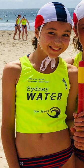 Amelia Poulos recently won the under-11 girls beach sprints and flags at the 2018 Sydney Water Surf Series. Photo: supplied