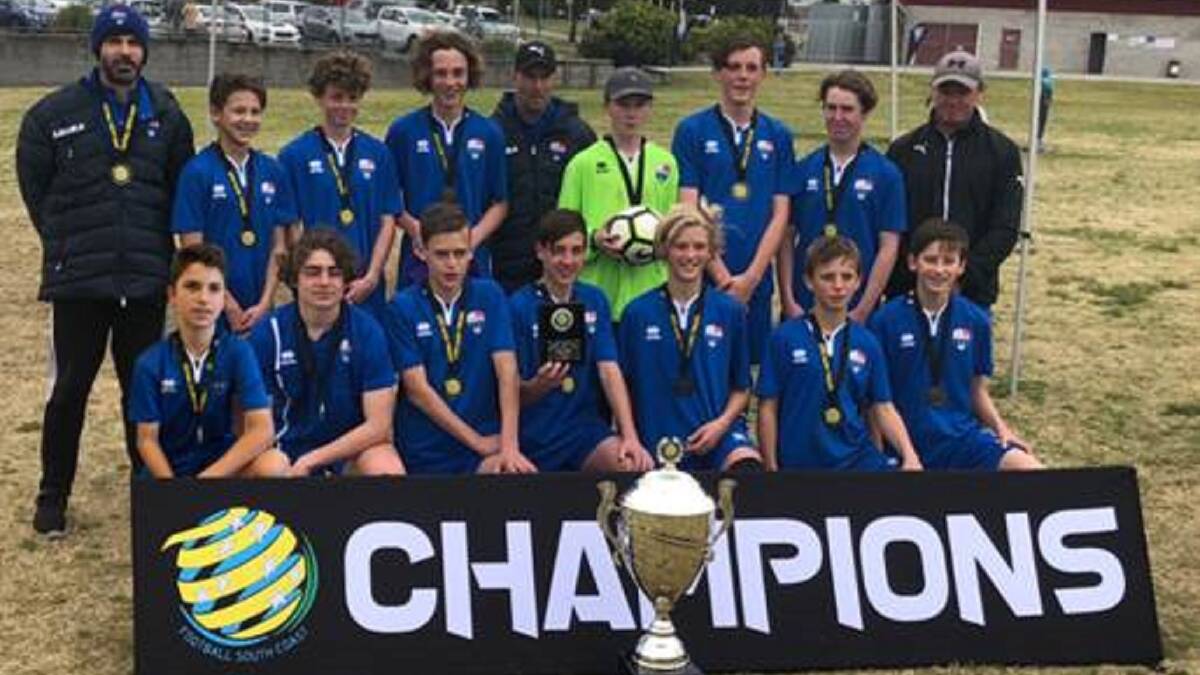 WINNERS: The under-14 HFC team was crowned South Coast division two champions after a 3-1 win on the weekend. Photo: supplied