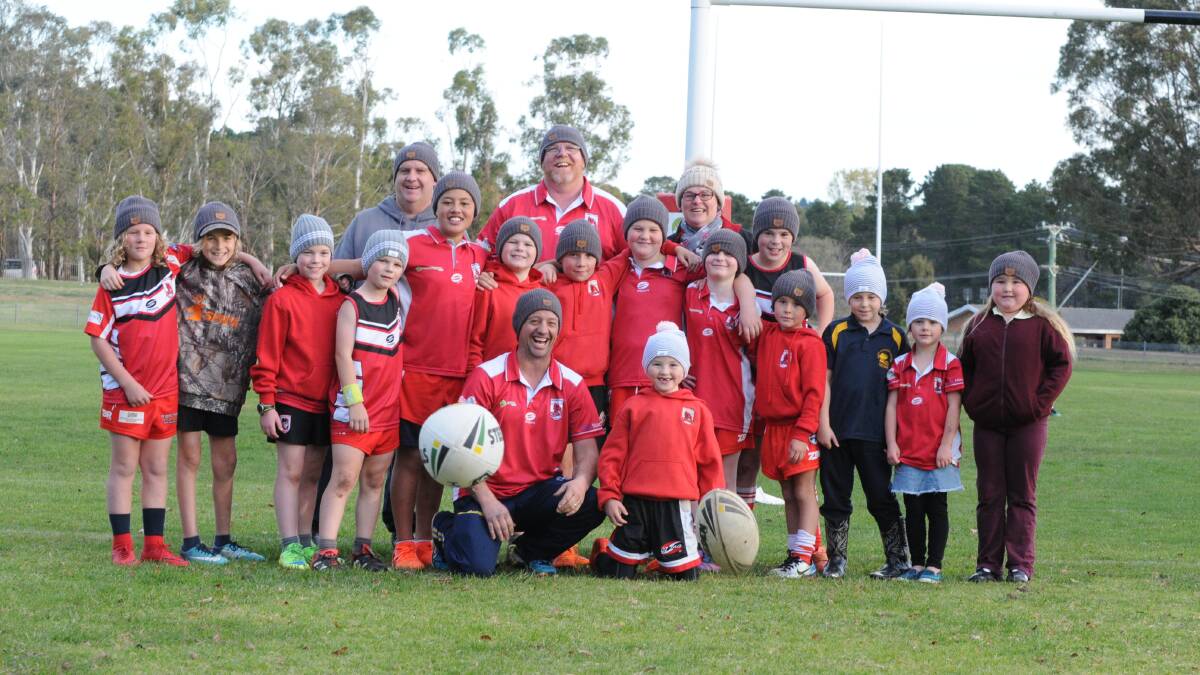 Moss Vale Junior Dragons are encouraging all Highlanders to come down to the ground and buy a beanie to support the Mark Hughes Foundation. Photo: Lauren Strode