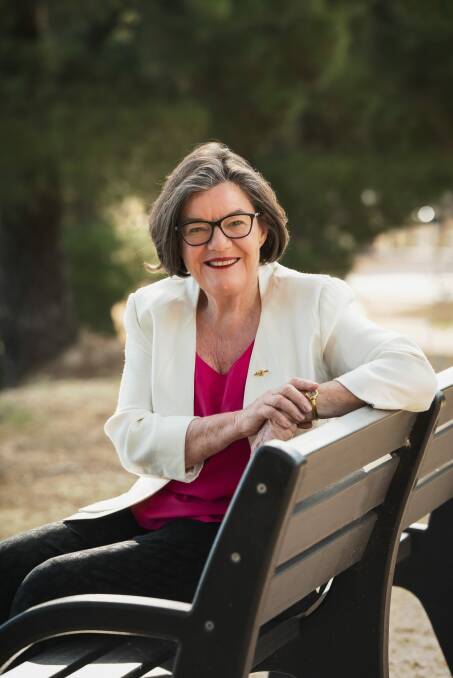 Former independent for Indi, Cathy McGowan, travelled from Victoria for the launch of Penny Ackery's campaign. Photo supplied.