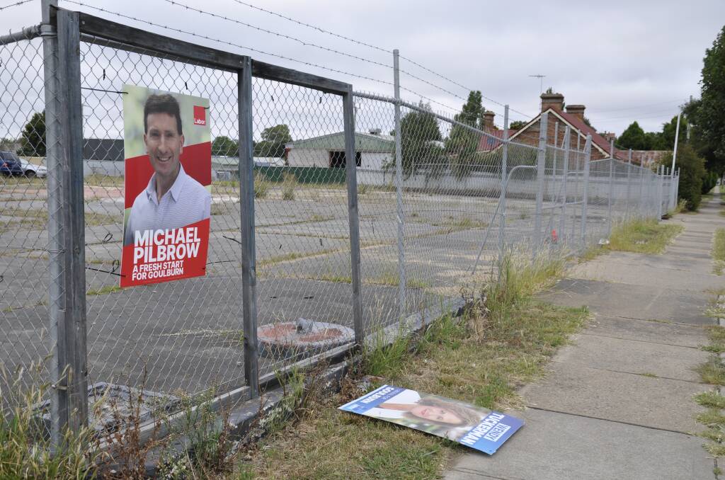 Liberal campaign workers claimed Mrs Tuckerman's signs had been pulled down from several locations. Picture by Louise Thrower.