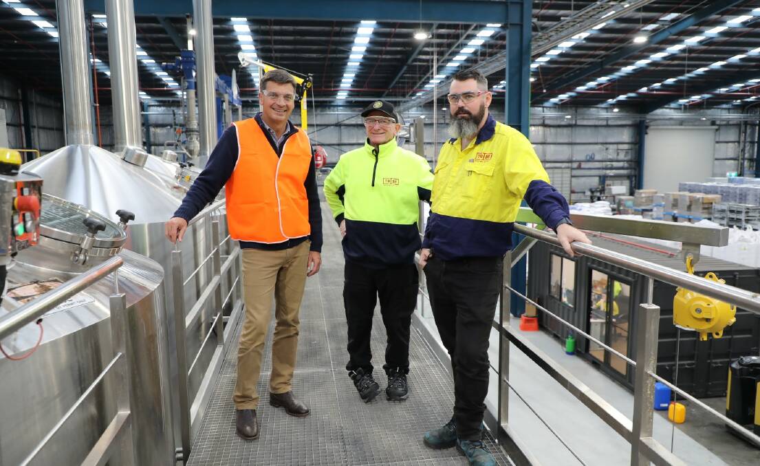 Liberal MP for Hume Angus Taylor announced $25,000 for Goulburn's Tribe Brewery on Monday. The money will be used to improve energy efficiency. Photo supplied.