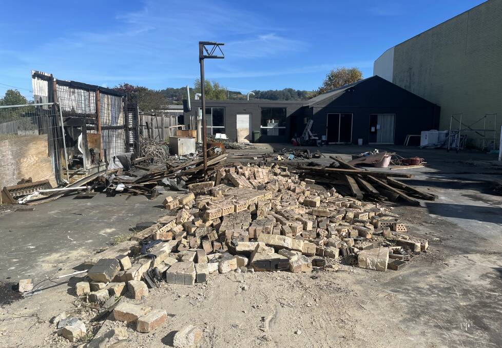 Craig Boland pleaded guilty to destroying Bowral business, Highlands Dry Cleaners, by fire in October 2022. The building was later demolished due to the damage. Picture supplied. 