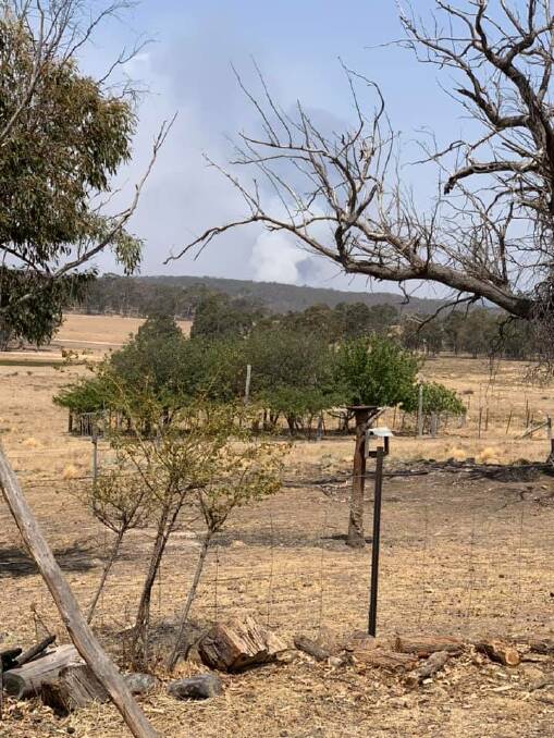 Bungonia district resident Kylie Baker Wiseman snapped this photo from her Pegasus Lane property on Friday, showing smoke from the Currowan fire.