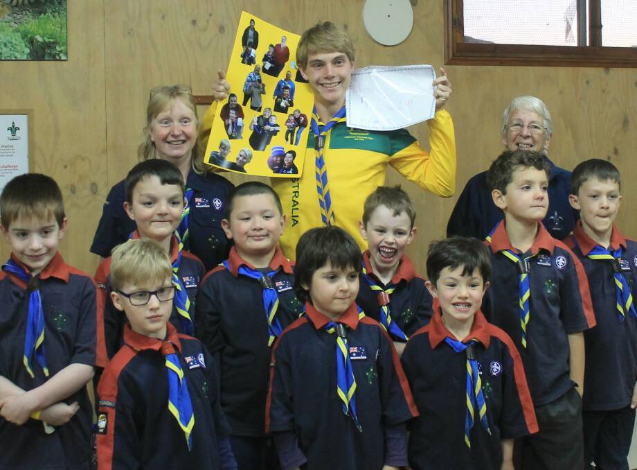 HONORARY JOEY: Paralympic world record holder James Turner met with Mittagong's joey scouts after they supported him in the lead up to his win. Photo: supplied. 