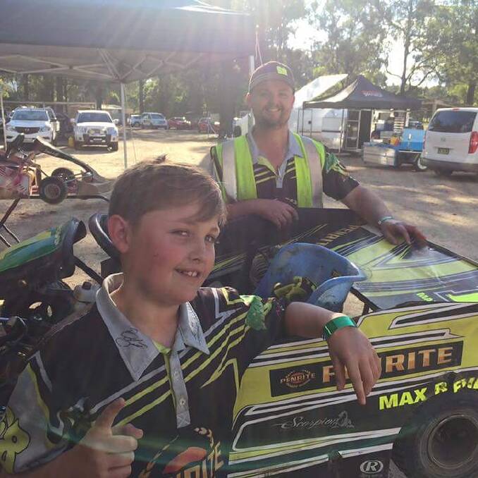 GOKART STAR: Max Bevan,10, had a successful weekend at the NSW Speedway Kart Club gokart trials at Nepean Raceway. Photo:supplied. 