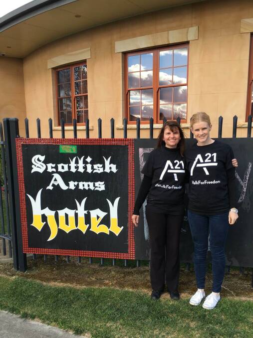 WALK FOR FREEDOM: Last year's organiser Jasmin McKenna with Donna Mauger preparing to raise awareness of slavery and human trafficking in Australia. Photo: supplied