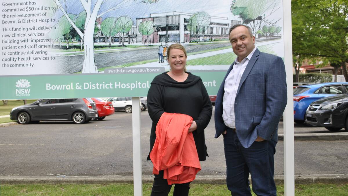 HAPPIER TIMES: SHRA member Sarah Edmonds and Wollondilly MP Jai Rowell on the day Bowral's renal service was announced. 