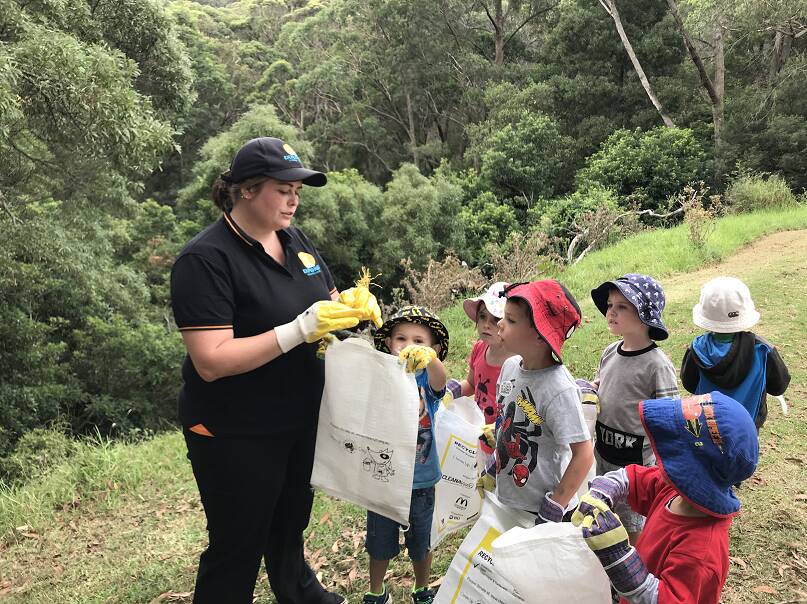 Children joining in the Clean up Australia actvities in the Southern Highlands.