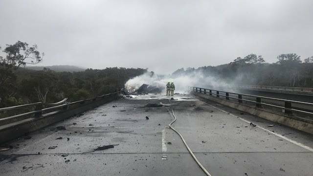 Truck fire on Hume Highway.