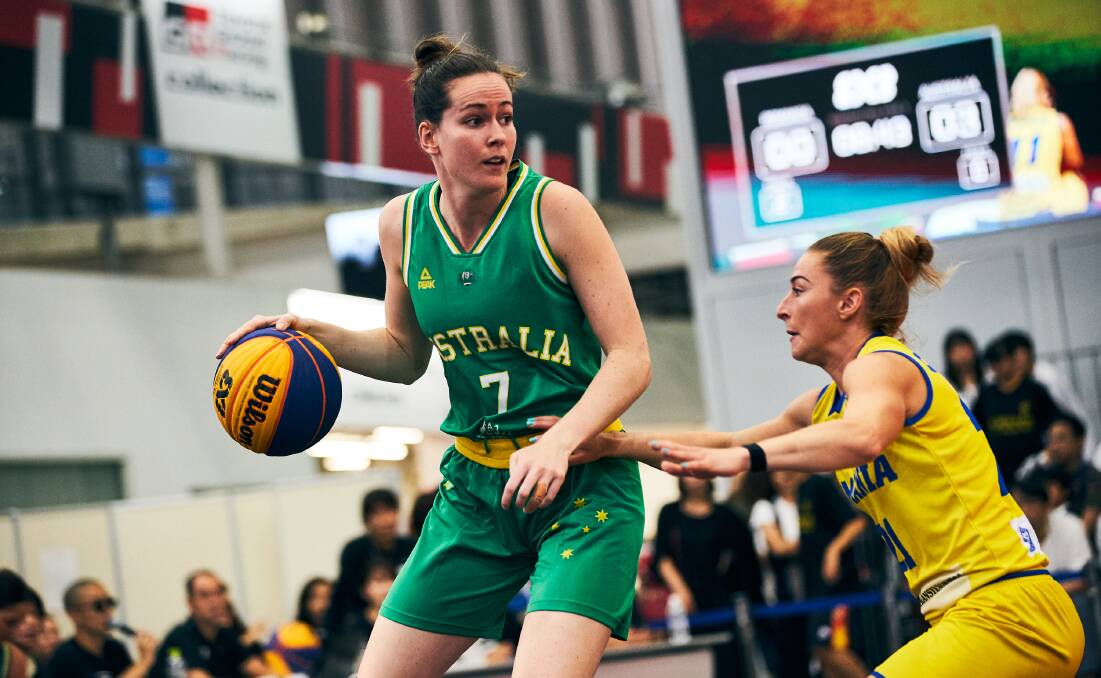 TAKE TWO: Keely Froling in action at the world 3x3 qualifiers. The 24-year-old has re-signed with Launceston for season 2021. Picture: Supplied 