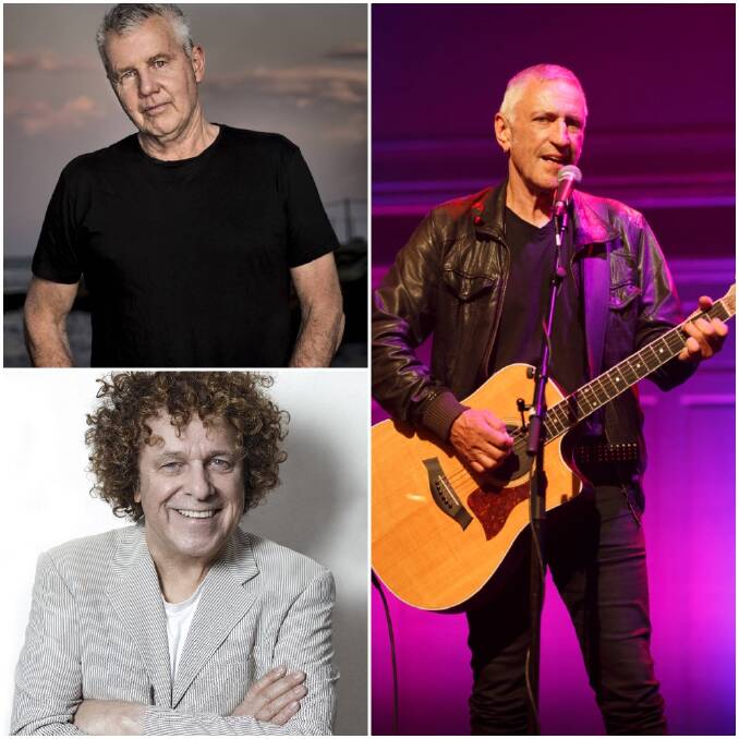 THE POWER OF MUSIC: Daryl Braithwaite (top left), Leo Sayer (bottom left) and John Waters (right) will perform at FireAid 2020 at Bong Bong Picnic Racecourse on Friday, January 24. Photos: Supplied
