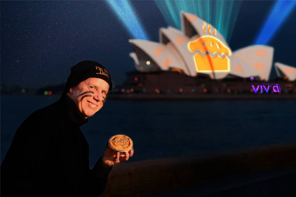 EYES ON THE PIES: Destination Southern Highlands group manager Steve Rosa in a marketing video in front of the Sydney Opera House during Vivid. Photo: Supplied