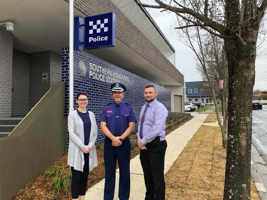 Southern Highlands police administrator Paula Finlay, Officer-in-Charge Inspector John Klepczarek and detective Michael Walker. Photo: Supplied