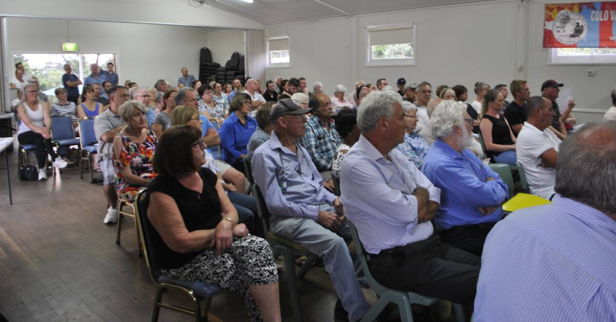 About 200 people filled Colo Vale Memorial Hall on Monday night for a community meeting.