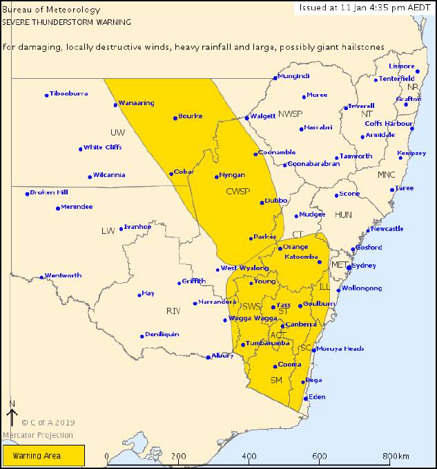 BoM issues severe thunderstorm warning for possible ‘damaging, heavy’ rainfall and hailstones