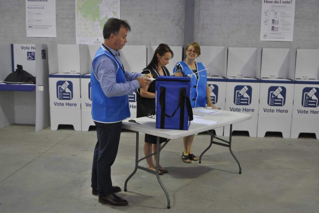 Electoral staff drew the ballot in Mittagong on Thursday morning.