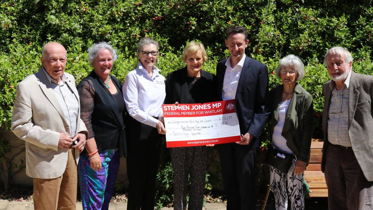 Wingecarribee Adult Day Care Centre received $3319 towards a technology upgrade at the Bowral Centre. The grant was presented by Whitlam MP Stephen Jones. Photo: Supplied