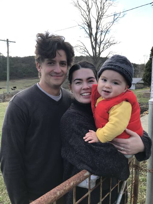 WE ARE FAMILY: Berrima couple Mitch Barber and Katie Tong with their son Elio. Photo: Supplied