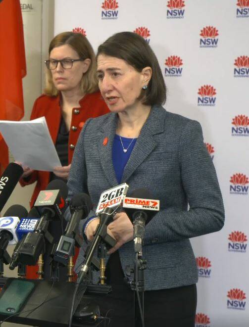 NSW Premier Gladys Berejiklian at Wednesday morning's COVID-19 update press conference.
