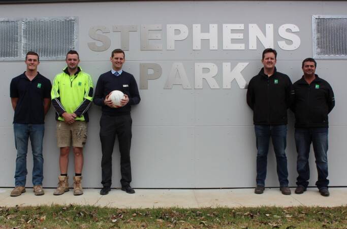 Council staff and contractors at the opening of the Stephens Park amenities building.