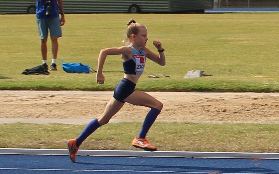 READY, SET, GO: Ruby Blake was one of several Bowral junior athletes that competed at the Region Four Championships at Wollongong recently. Photo: Contributed