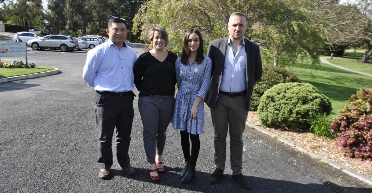 Aoyuan International head of development Adrian Liaw, principal urban designer Angela Villate, sales and marketing Jacqlyn Paneras and development director Greg Hynd hosted a meeting at Moss Vale Golf Club on Tuesday night.
